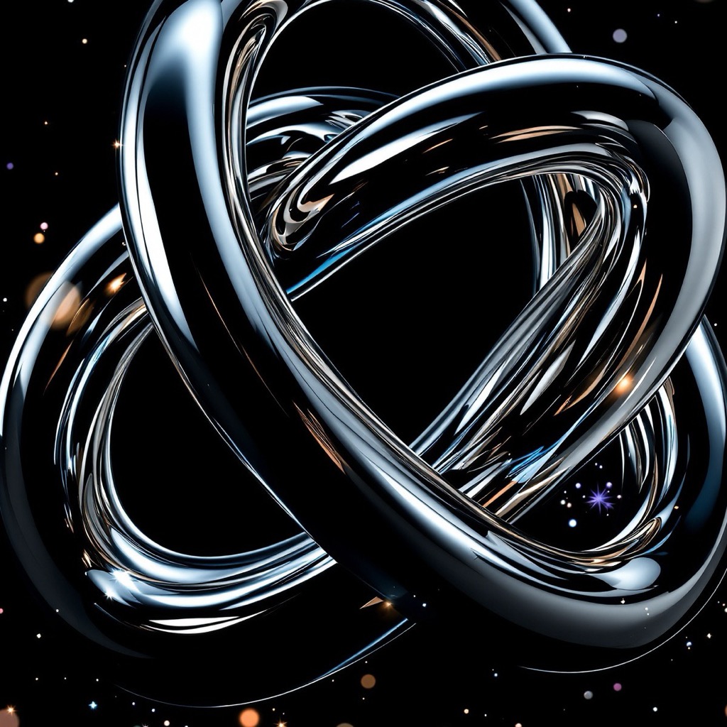 Detail of the trefoil knot — a closed thread crossing itself three times